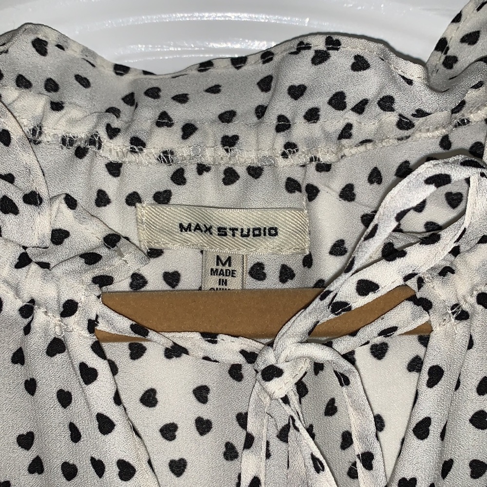 MAX STUDIO women’s sheer hearts blouse. Sz M - Picture 2 of 6